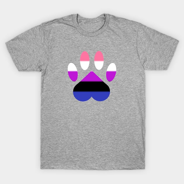 Genderfluid Pride Paw T-Shirt by shaneisadragon